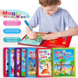 Magic Water Book Painting Drawing Coloring Board Book Doodle & Magic Water Pen(random book ) - Image 3
