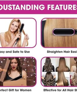 HQT-909B Electric Hair Straightening & Curling Comb/Brush - Dual-Purpose Professional Hair Styler