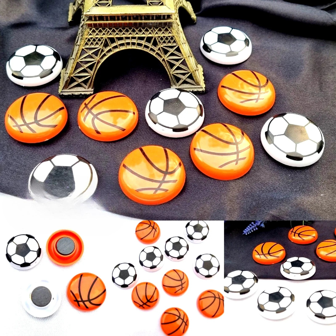 Basketball & Football Refrigerator Magnets – Set of 10 Durable Sports-Themed Decorative Magnets (1.5 x 1.5 Inches) - Image 4
