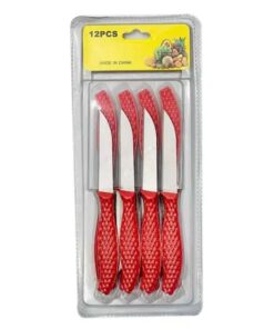 12Pcs Mini Stainless Steel Knife Set – Compact 14.5cm Carbon Steel Knives for Daily Cutting & Chopping (Random color)
