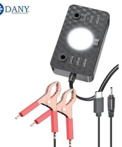 Dany C-1 Clipper Charger | 6 USB Ports | LED Light | DC Solar Mobile Charger | USB Battery Clamp | Power Cable | Short Circuit & Overload Protection - DC Mobile Charger - Original
