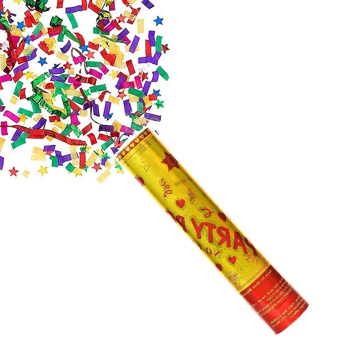Pack of 2 Party Popper Confetti Filled Rose Party Popper for Birthday
