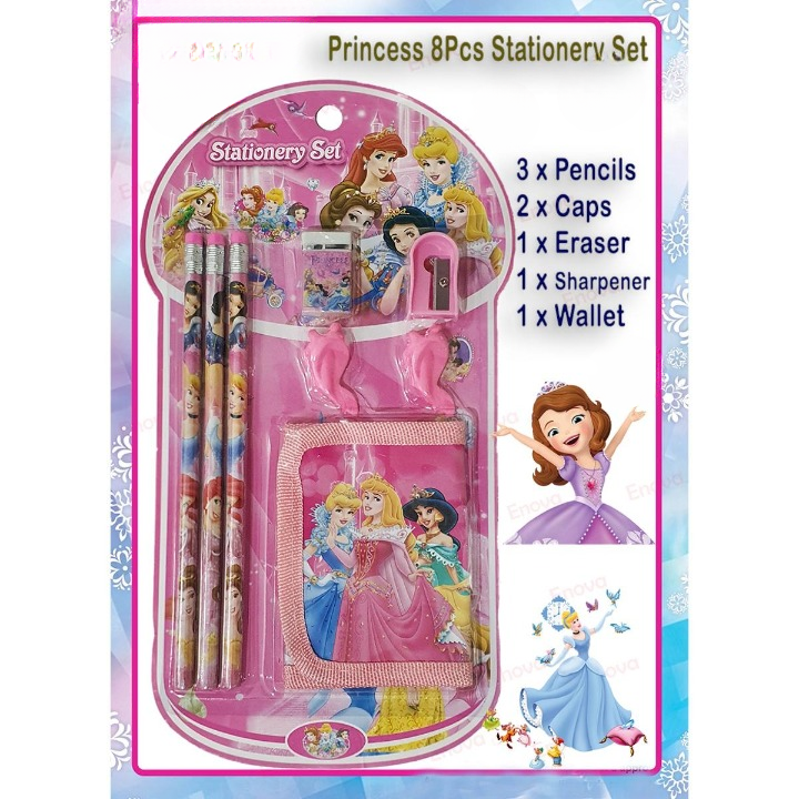 8 Pcs Disney Stationery Gift Set for Kids – Includes Pencils