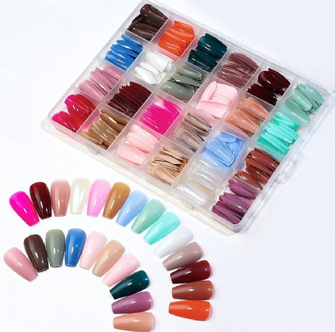 288 PCs Colorful Nails Box| ABS Plastic | Nail Shaper Set (Random Color) - Image 4
