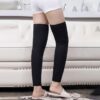 Unisex Wool Knee Length Leg Warmers – Plain Black