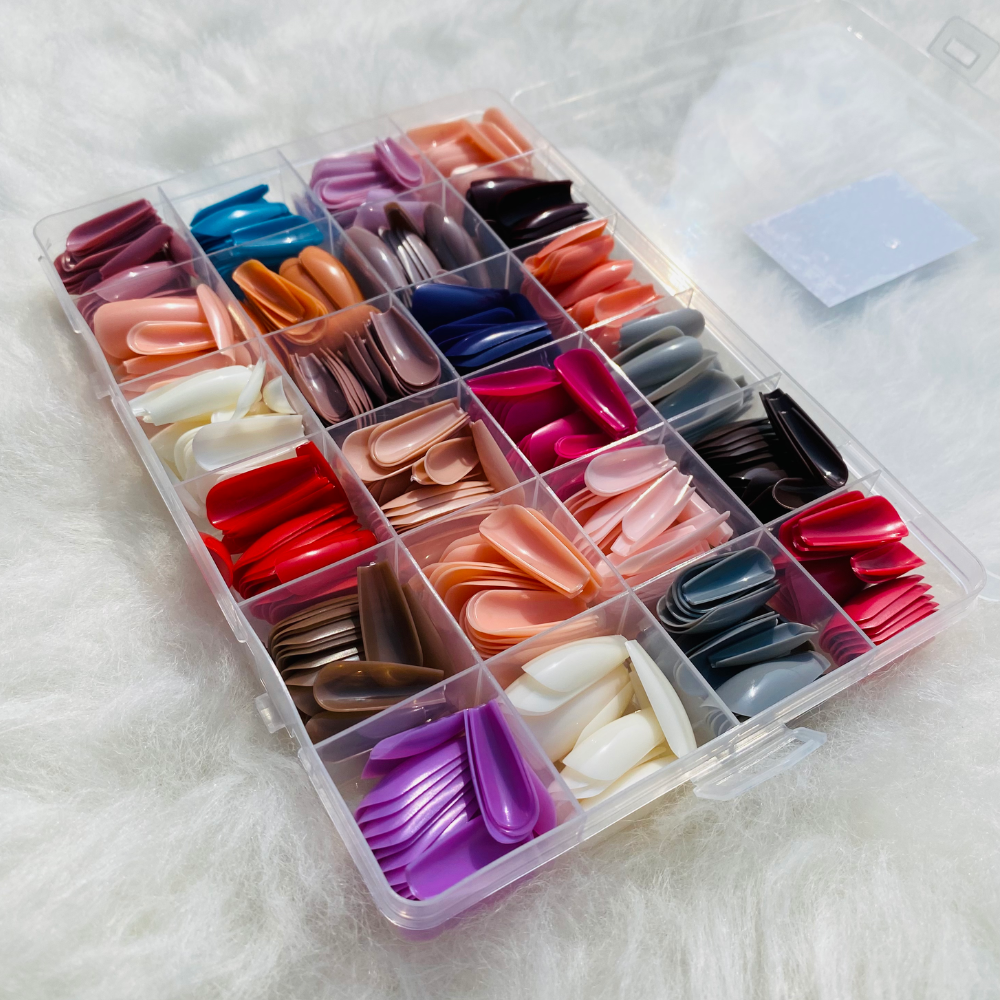 288 PCs Colorful Nails Box| ABS Plastic | Nail Shaper Set (Random Color) - Image 3