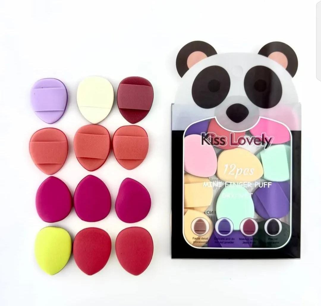 12pcs Mini Finger Powder Puff Set Air Cushion Sponge Concealer Foundation Makeup - Image 3