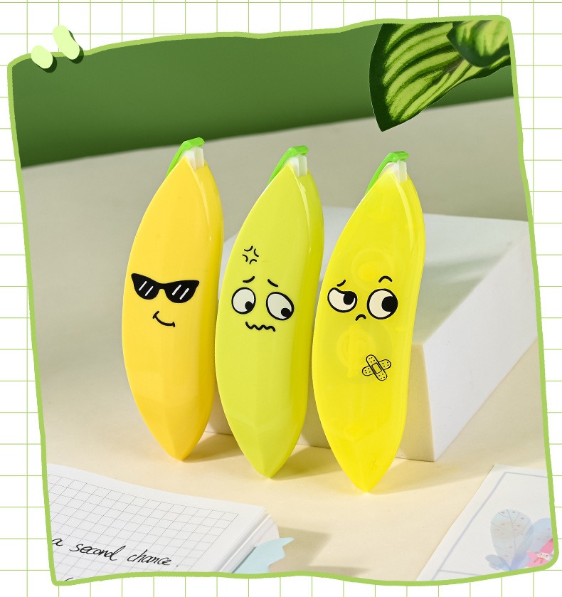 Banana Shaped Correction Tape – Fun & Portable Eraser Tool for Paper