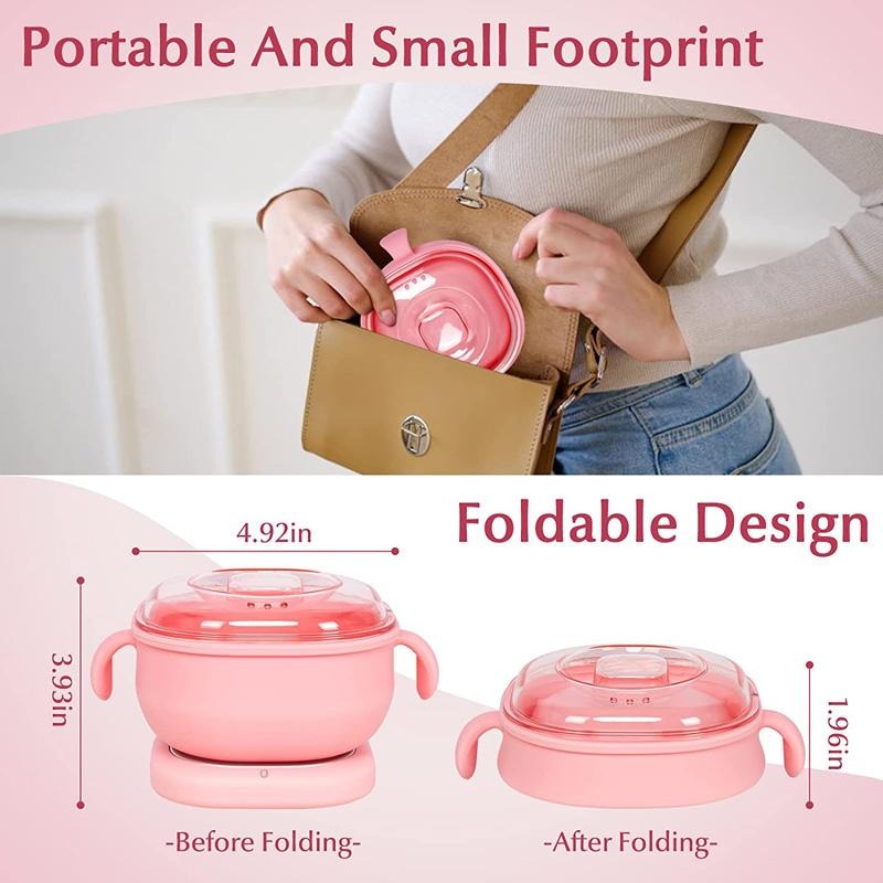 Portable Foldable 400ML Silicone Wax Warmer – Travel-Friendly Hair Removal Heater for Body & Spa Use |Random Color - Image 3