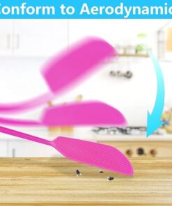 Pack of 6 Telescopic Stainless Steel Fly Swatter – Long Handle Mosquito Racket with Plastic Square Head (Radom Color)