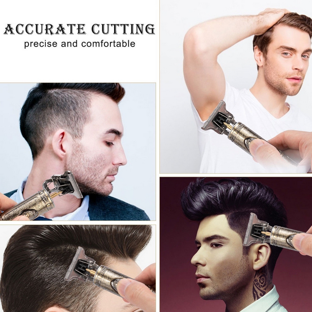 (plastic body) Vintage T9 Hair Trimmer Cordless Professional Hair Clippers Electric Trimmers For Men Metal head (random color) - Image 4
