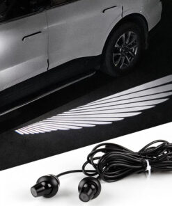 2 Pc Universal Car Rearview Mirror Side LED Angel Wing Light Dynamic Projection Lamp