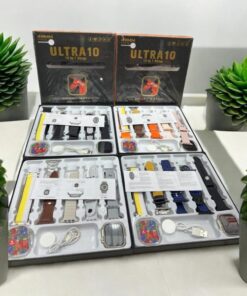Ultra 10 Smart Watch | 10 in 1 Straps+Jelly Case | BT Calling | Super HD Display 49mm | Multi color straps & wireless charging (Random color)