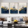 Decoration home decoration item 3 pcs iSLAMIC fRAME board wall decor photo on wall PHOTO TILE canvas art decor for home easy set up with both side tape