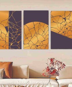 Abstract Sun Wall Art Photo Canvas Wooden Tile Frame