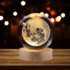 3D Galaxy Crystal Ball Lamp with Wooden LED Base – Decorative Night Light (Only Moon Shape) - Image 4