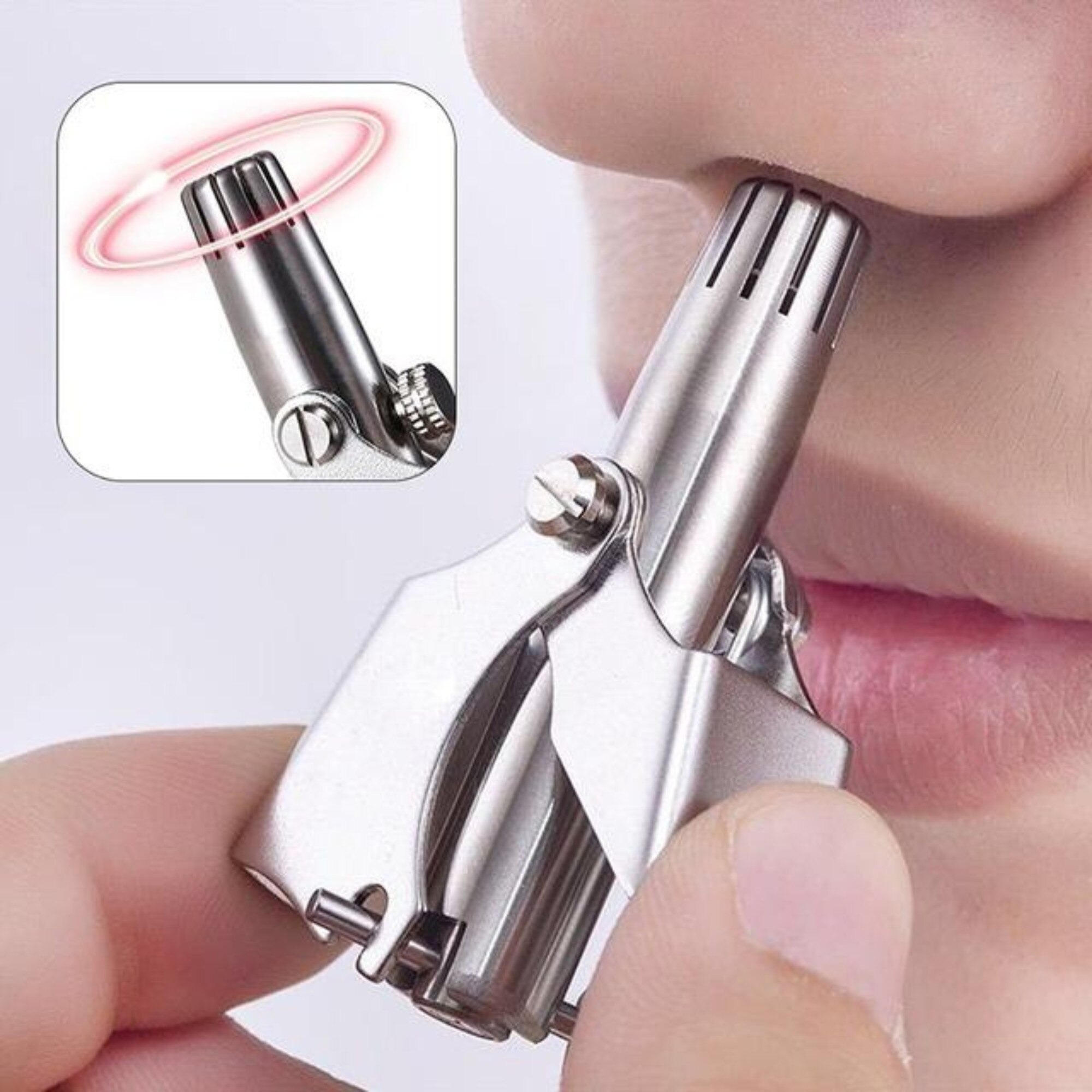 Mini Portable Stainless Steel Nose Hair Trimmer Manual Grooming Tool Safe And Durable For Easy And Comfortable Use - Image 2