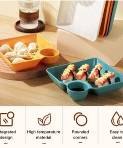 4 Pcs Snack Plate Set | Clear Plastic Dinner Plates