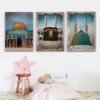 3 pcs islamic Holiest Sites Representation Wallmate set for Home Decoration. Wall Decoration for Home and Office