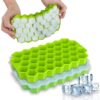 Silicon Ice Cube Tray With Lid | 36-Cube Honeycomb Shape Ice Mold | Durable Freezer Tray With Cover | Random Color - Image 2