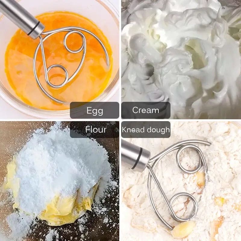 Manual Non Stick Steel Flour Cream Mixer Beater | Dough Whisk Mixer