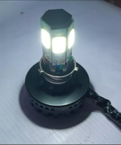 M6 LED Universal Headlight with Fan for All Bikes | universal fitting 3 function High/Low and flasher light