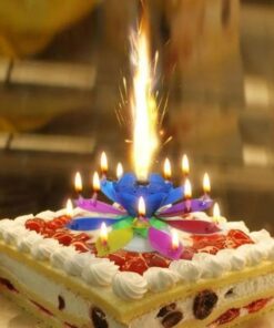 Melody Birthday Candle Musical Flower Candle With Rotating Petals Colorful Flames And Happy Birthday Tune For Celebrations (Large Size)