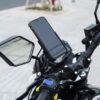 Motorcycle Mobile Holder With Charger Aluminium Body Durable And Convenient