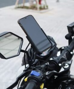 Motorcycle Mobile Holder With Charger Aluminium Body Durable And Convenient