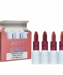 HengFang Hey Girl Mini Velvet Matte Lipstick Set | High Pigment Long-Lasting Lip Color | Pack of 4 Shades