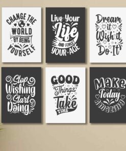 Set of 6 Wall Art Wooden Phototile Frames for Wall Decor