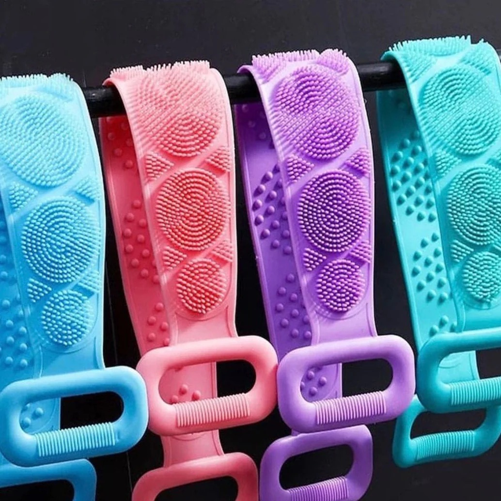 Silicone Bath Body Brush Soft Rubbing Exfoliating Massage For Back Cleaning High Quality Bathroom Accessories | Random Colour - Image 2