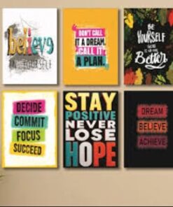 set of 6 sticky wooden frames for home office wall decore / sticky phototiles