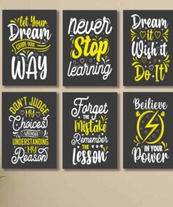 Set of 6 Wall Art Wooden Phototile Frames for Wall Decor