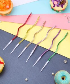 Curved Cake Candles | Pack of 6 | Decorative Cake Toppers for Birthdays