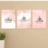 Set of 3 Flower Wall Art Wooden Canvas Frames (8×11 Inches) – Elegant Home Wall Décor with Hooks & Optional Sticky Tape