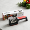 Professional 3-Stage Kitchen Knife Sharpener | Manual Sharpening Tool for Steel & Ceramic Knives | Ergonomic Handle & Non-Slip Base for Effortless Grip - Image 3