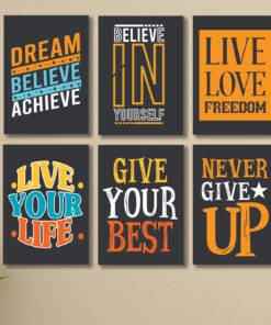 Set of 6 Wall Art Wooden Phototile Frames for Wall Decor