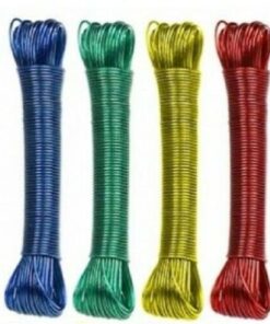 20M PVC Coated Metal Laundry Rope with Tensioner - Strong Outdoor Clothesline Wire (Random Color)