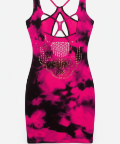 Exotic Criss-Cross Neck Tie-Dye Stocking Night Dress for Women | Seamless Mesh Nighty (Free Size)