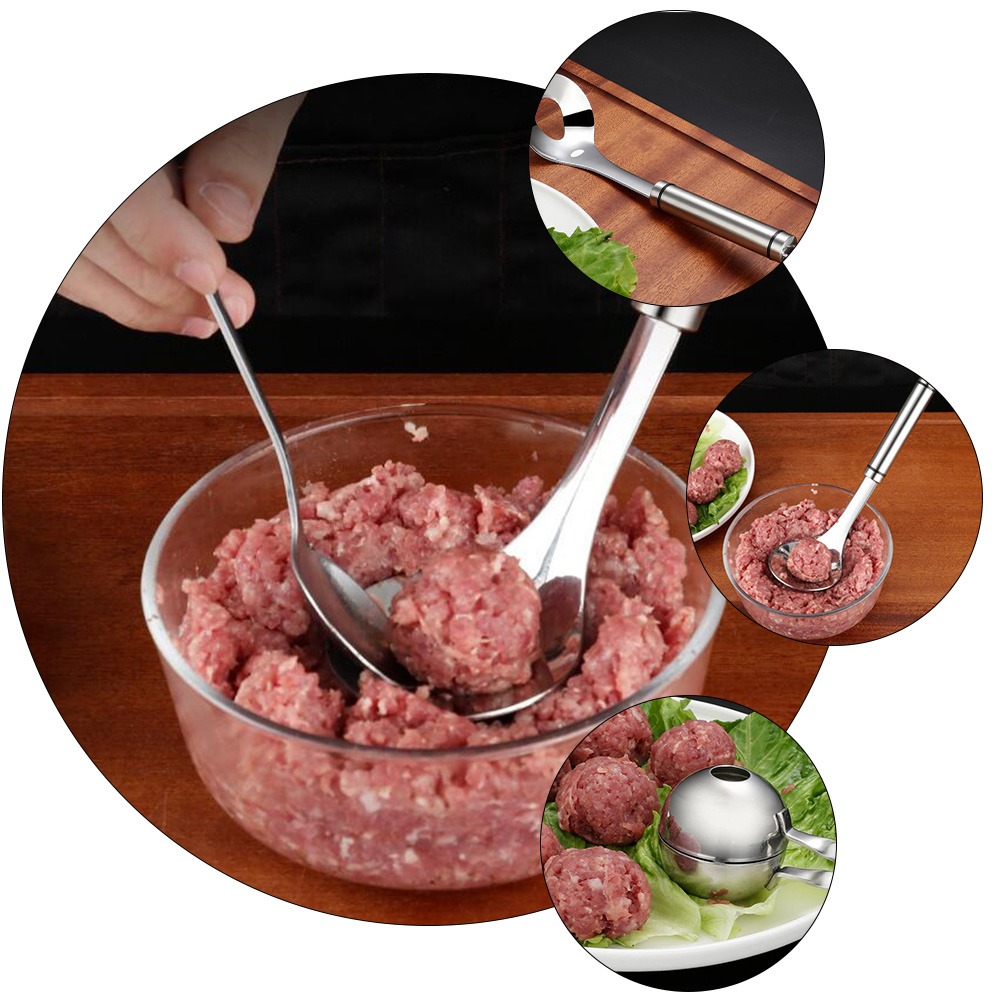 Meatball Spoon | Stainless Steel Scoop Ball Maker | Non?Stick Meatball Baller with Long Handle - Image 2