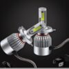 2PCS C6 H4 LED Headlight Bulbs – 72W 7600LM COB Car Headlights 6000K White High Brightness