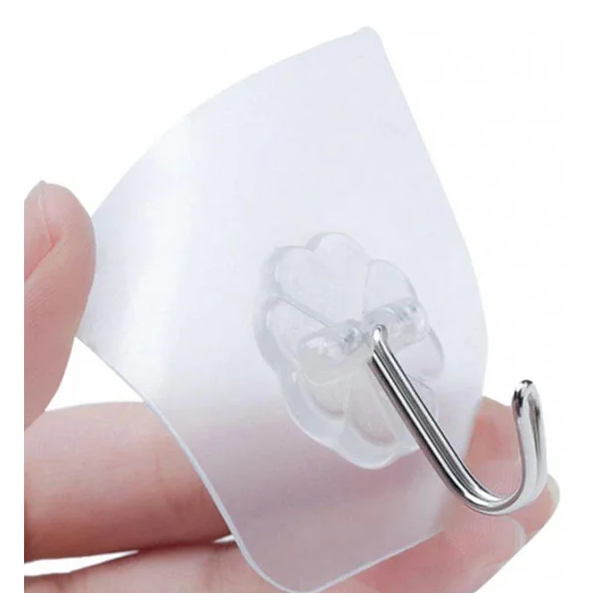 Transparent Strong Self Adhesive Door Wall Hooks For Hanging Kitchen Bathroom Accessories 10 Pcs - Image 3
