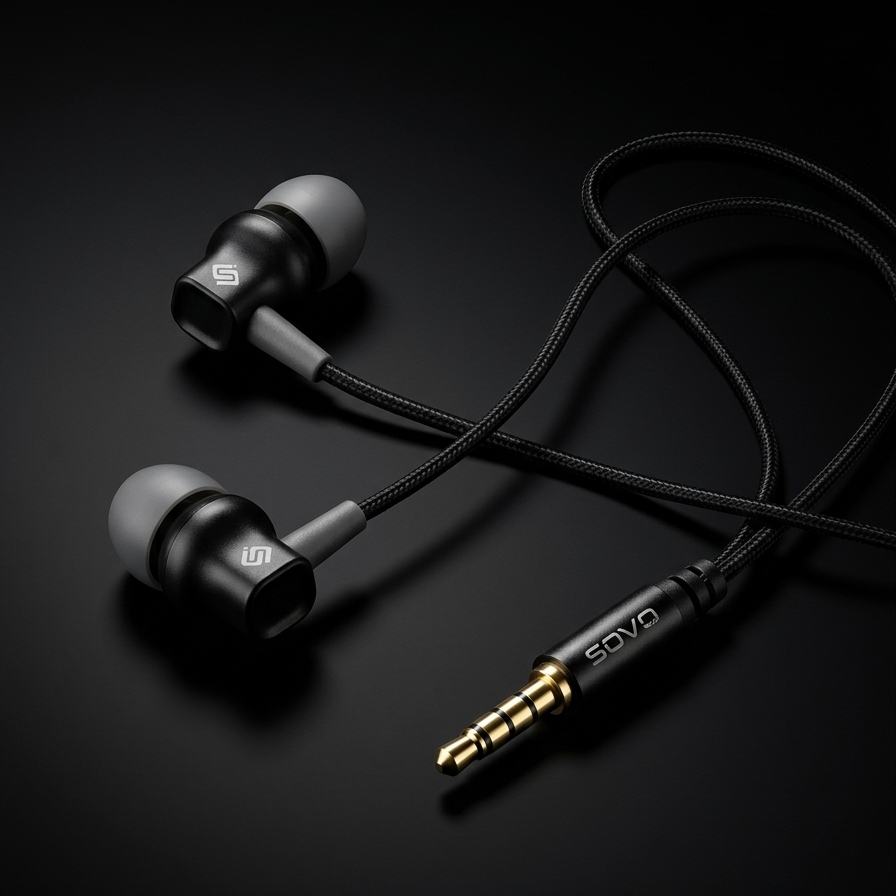 SOVO Nitro HD Sound Stereo Earphones SH-07 with Mic 3.5mm Jack - Image 2