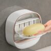 1PC Soap Box Wall Mounted Light Luxury Soap Holder Punch Free Drain Laundry Soap Box Easy Cleaning | Random Colour - Image 3
