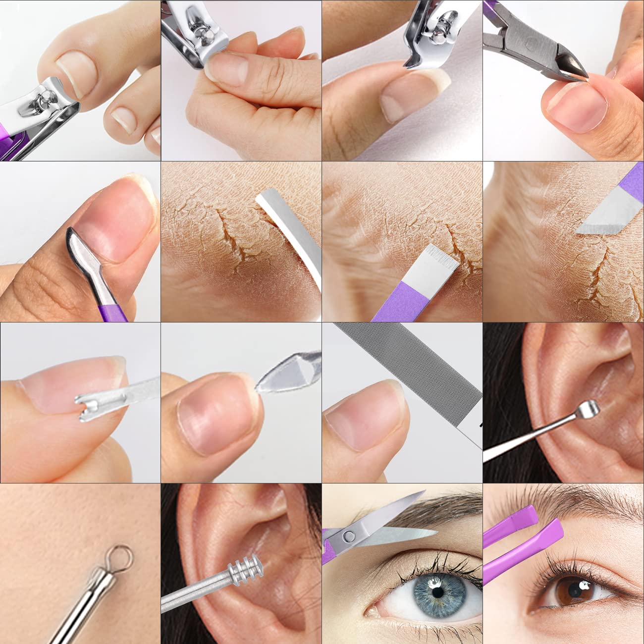 16-in-1 Stainless Steel Nail Care Kit – Manicure & Pedicure Tool Set (Random Color) - Image 3