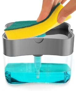 2-in-1 Multi-function Dishwashing Liquid Box Soap Pump Dispenser For Dish Soap And (without sponge) - Each