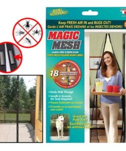 Premium Quality Mosquito Magic Mesh Set With 20 Wood Tacks 12 Hocks And 2 Mesh Panels 83x19.5 Inches