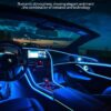 Flexible EL Wire LED Strip Car Interior Ambient Light – Ice Blue Cigarette Lighter Powered wire Strip 2 Meters - Image 3