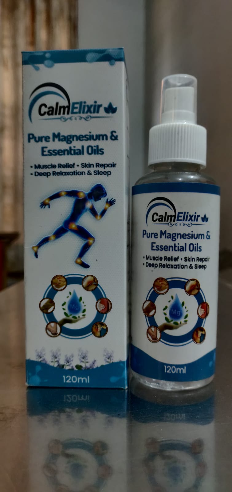 CalmElixir Magnesium Spray With Essential Oils For Muscle Relief Skin Repair Relaxation 120ml - Image 4